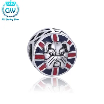 

Bulldog Enamel Charm Silver 925 Jewelry Fits Bracelet Women Silver Necklace Beads & Diy Jewelery Making Brand GW D187-50