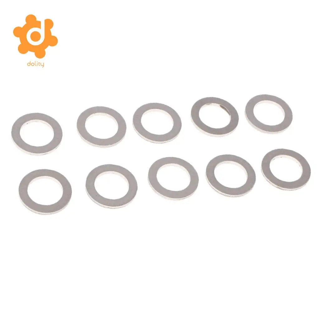 10Pcs Metal Oil Drain Plug Crush Washers Gaskets for Honda Acura Silver