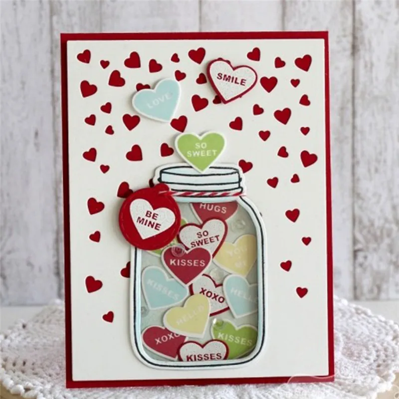 

Falling Hearts Plate Cover Metal Cutting Dies for Scrapbooking Card Album Embossing Craft Diecut Stencil New Template