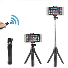 Handheld & mini Tripod 3 in 1 Self-portrait Monopod Phone Selfie Stick w Bluetooth Remote Shutter for iPhone Sumsang Gopro