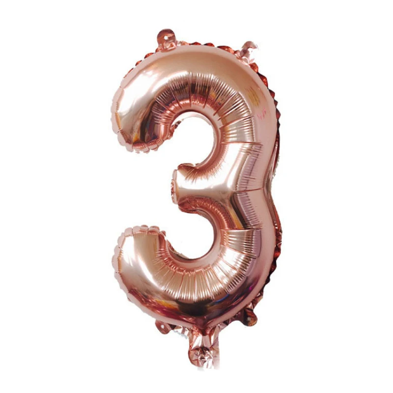 3" 40" Гигантские Воздушные шары из фольги в виде цифр, букв, воздушные гелиевые, для дня рождения, вечерние, для свадебной вечеринки, украшения для маленьких мальчиков и девочек - Цвет: rose gold 3