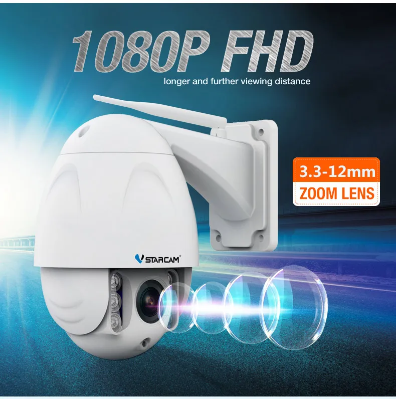 VStarcam Draadloze PTZ купольная IP камера для улицы 1080 P FHD 4X Zoom Cctv видео Netwerk наблюдения Beveiliging IP камера Wifi