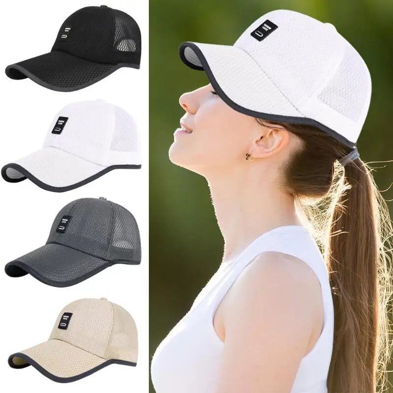 

UV Protection Women Men Shading Mesh Dad Hat Summer Breathable Unisex Outdoor Sports Adjustable Snapback Baseball Sun Cap