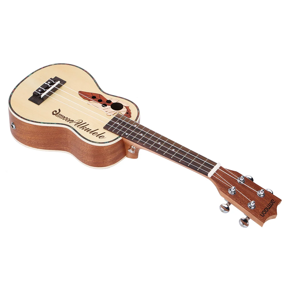 Ammoon ель Ukelele 2" Акустическая Гавайские гитары укулеле 15 Лада 4 Strings струнный музыкальный инструмент с Встроенный эквалайзер Пикап