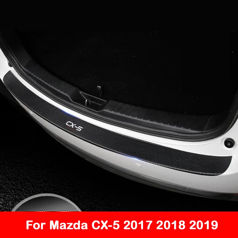 1 шт. для mazda CX-5 cx5 автомобильные аксессуары углеродное волокно PU ВНУТРЕННИЙ Задний бампер защитная пластина Накладка