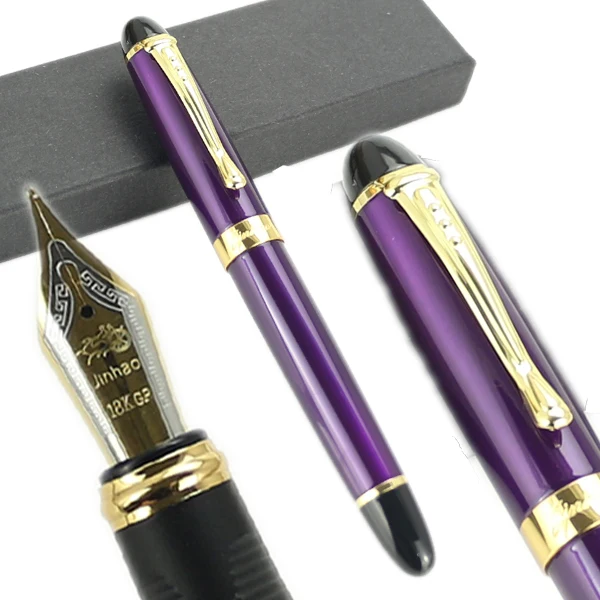 

Jinhao X450 Fountain Pen 18KGP Broad Nib Purple and golden 21 Styles Stationery School&Office Supplies Writing Pens