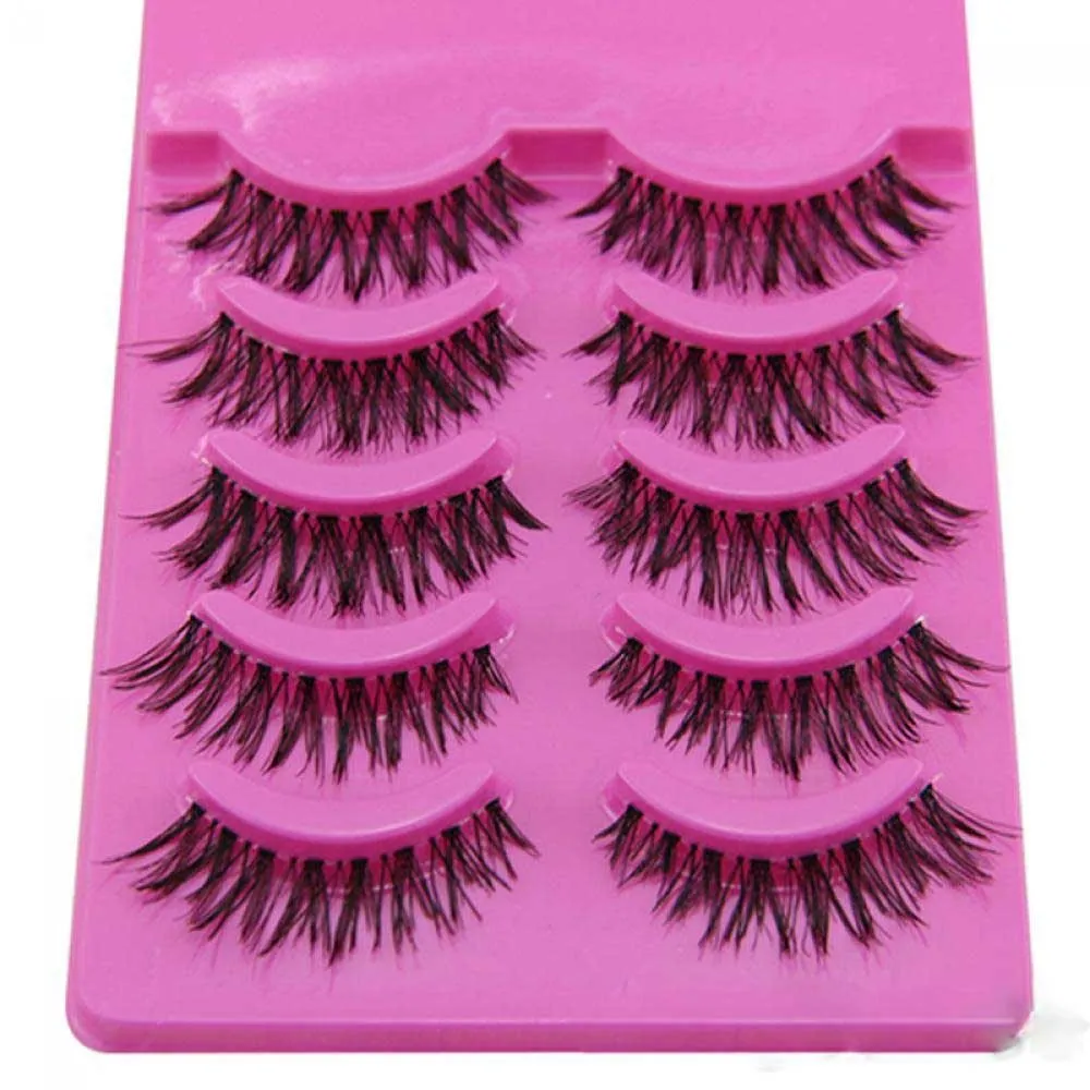 

5 Pairs Fashion Messy Cross False Eyelashes Handmade Natural Eye Lashes Extension Beauty Makeup Tools Magnify the Charming Eyes