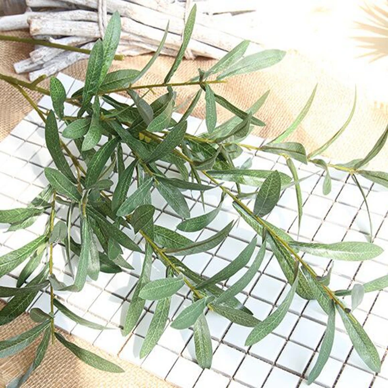 

10 Pcs 103cm European Olive Leaves for Hotel and Wedding Artificial Plants Olive Tree Branches Leaf Home Decoration Accessories