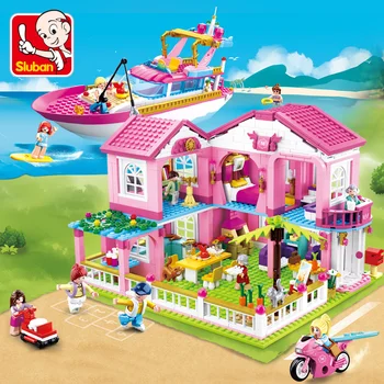 

Sluban Grils Princess Garden LGSet Friends House Building Blocks Bricks With figure Educational Toys Birthdays Diy Gifts