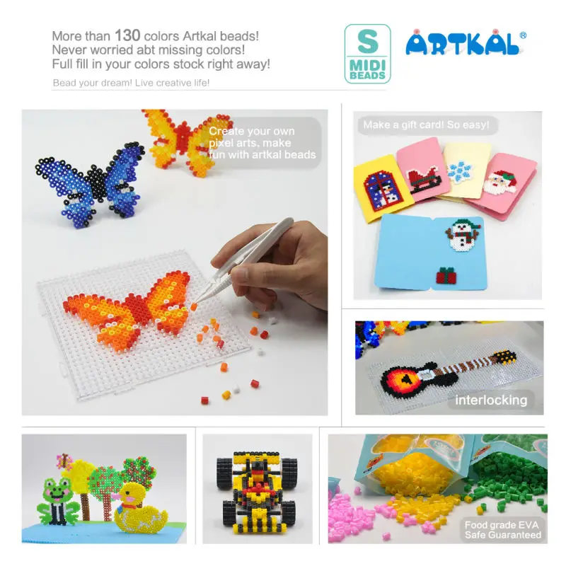 9 мешков artkal fuse beads набор для портретной фотосъемки 1000 бриллианты hama DIY pixel art