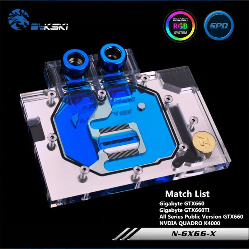 

Bykski Full Coverage GPU Water Block For VGA NVIDIA GTX660 K4000 Public Version Graphics Card N-GX66-X