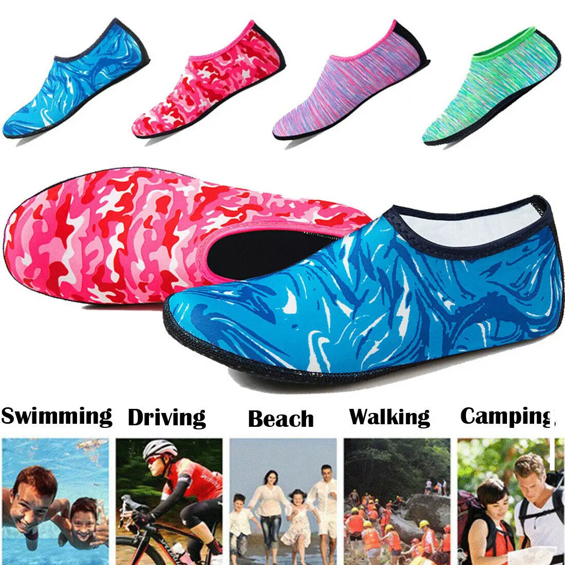 Unisex Barefoot Water Skin Shoes Aqua Socks for Beach Swim Surf Yoga Exercise 
