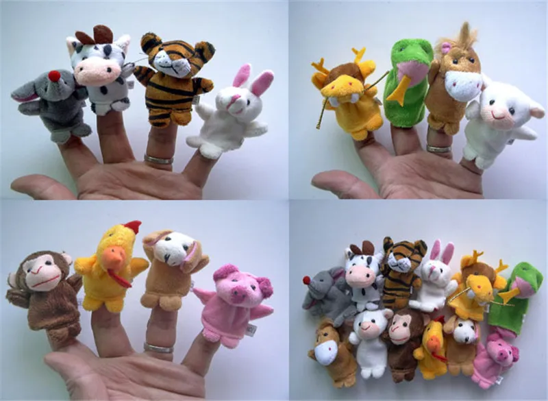 Chinese Zodiac Animals Finger Puppets Plush Toys Bed Time Story Baby Kids Popular Finger Dolls Educational Toy 12pcsset (2)