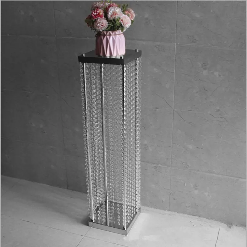 

2018 Wedding Props Acrylic Crystal Bead Curtain Road Cited Iron Shelf Flower Guide for Party Table Centerpieces Aisle Decoration