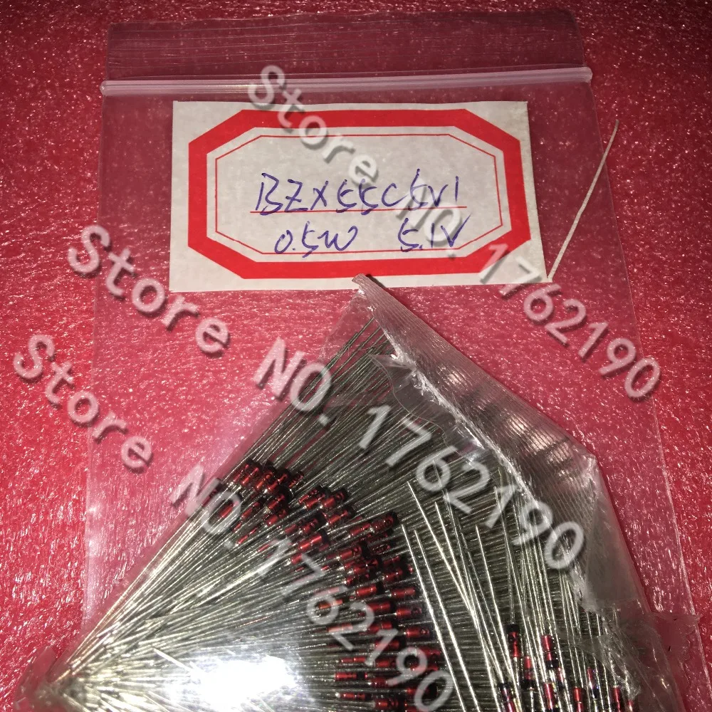 

500 шт./лот BZX55C5V1 1/2 Вт стабилитрон 5,1 В 0,5 Вт