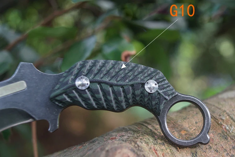 ФУ ЖЭНЬ StoneWashed Коготь Нож Зеленый G10 Hanlde Фиксированным Лезвием Выживание