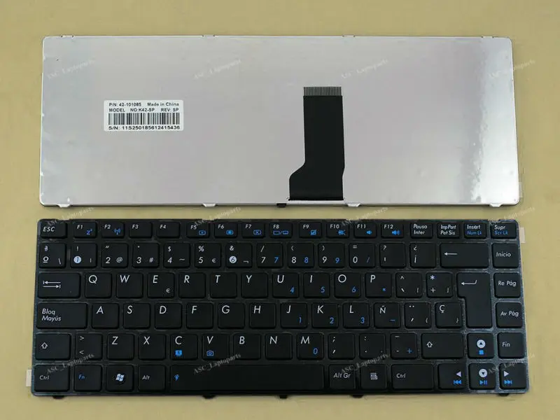 

New SP SpanishTeclado Keyboard For ASUS K42 X43 X43B A43S A42 K42J A42J X42J K43S UL30 Laptop Black NO Frame WIN8