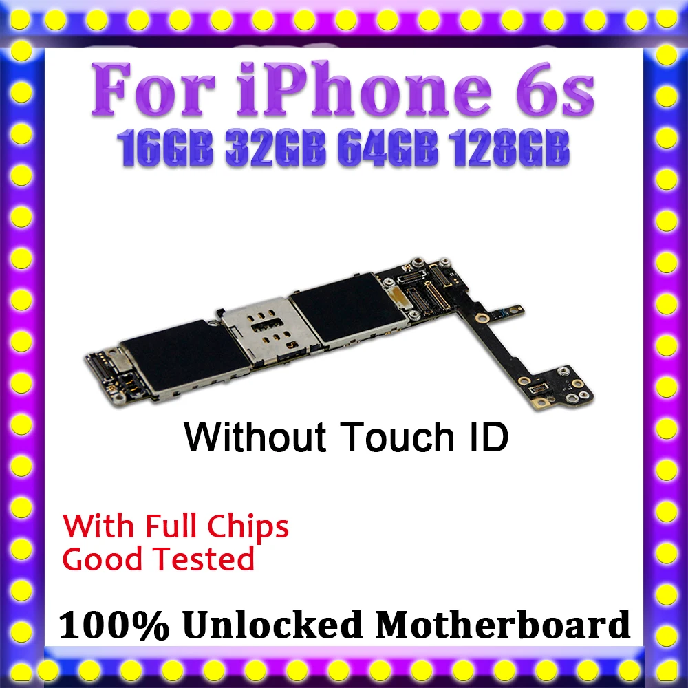 Материнская плата для iPhone 6s 16 ГБ/32 ГБ/64 Гб/128 ГБ без Touch ID 100% оригинальная