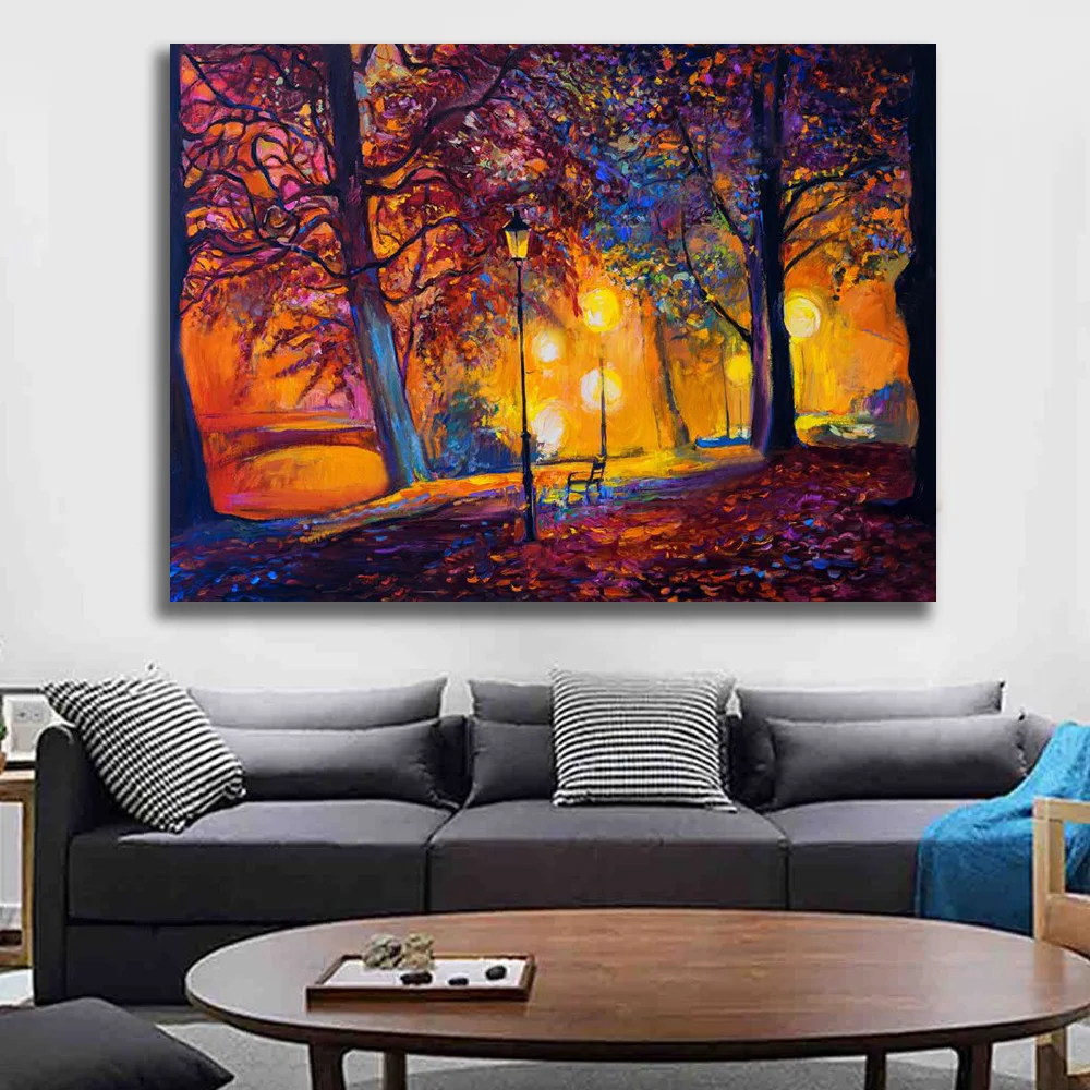 Embelish Lavender Field With Trees Modern Wall Art Pictures For Living Room HD Print Landscape Canvas Painting Home | Дом и сад