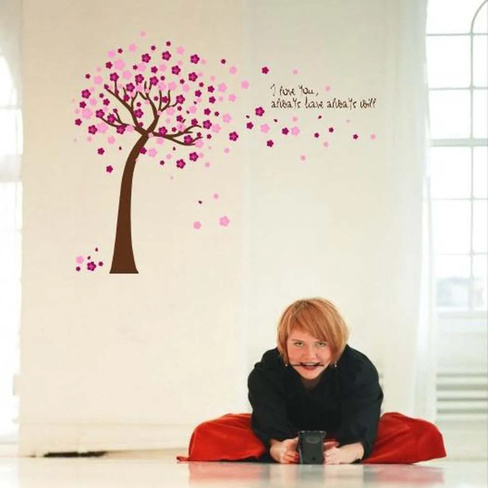 

Cherry Blossom Tree Wall Stickers Art Vinyl Decals Mural Wallpaper Home Room DIY Decoration Self Adhesive Creative Wall Stickers