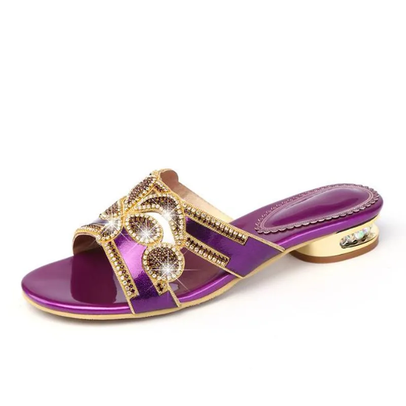 

Fashion casual flat slippers female summer 2019 new rhinestone flat sandals Large size 40 41 women's shoes Slides zapatos mujer