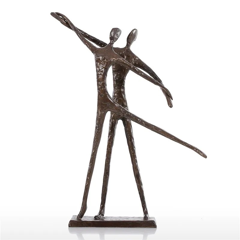 

Double Dance Statue Modern Bronze Sculpture Metal Statuette Home Decor Art Gift Figurines Home Decoration Accessories L3041