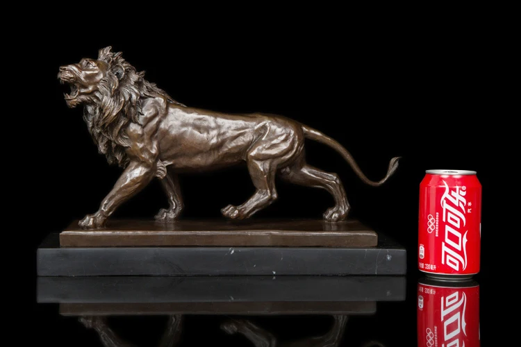 

GOOD-TOP COOL -office home LIVING ROOM TOP COOL Decoration--40CM LARGE Wild animal Lion ART FENG SHUI bronze statue sculpture