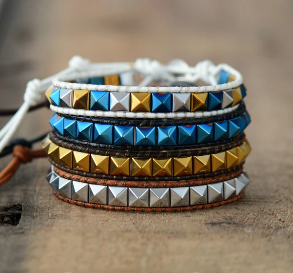 Buy Punk Bracelets Hip Hop Rock Spike Single Leather Wrap Bracelets Fashion