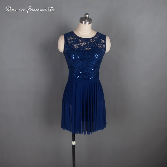 Dance Favourite Navy Blue Ballet Costume Woman Lyrical Dance Dress