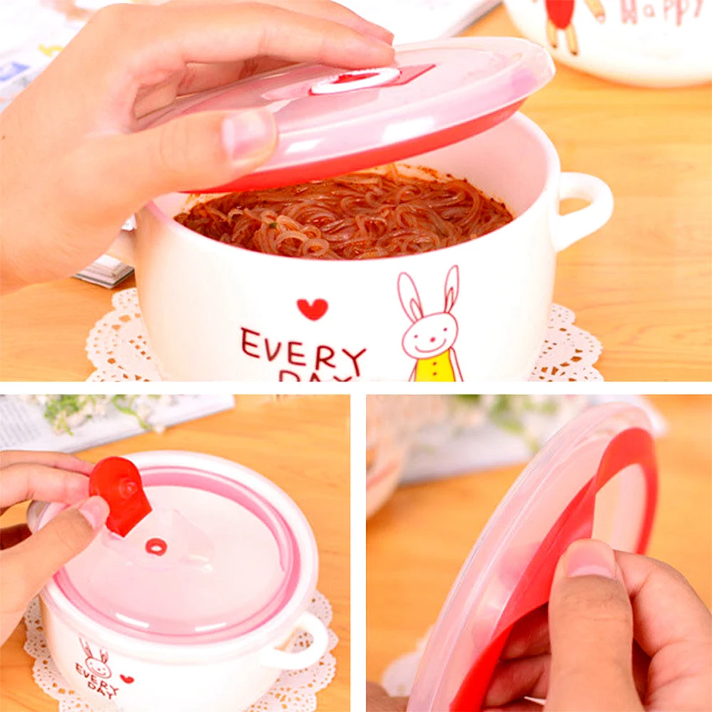 Bowl Lid Silicone Plastic Wrap Cover Microwave Oven Refrigerator Fresh