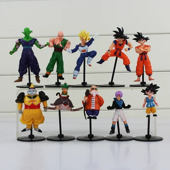 

10pcs/set 8-10cm Dragon Ball Pvc Action Figure Goku Master Roshi Trunks Cool Model Gift for Children Doll Toys