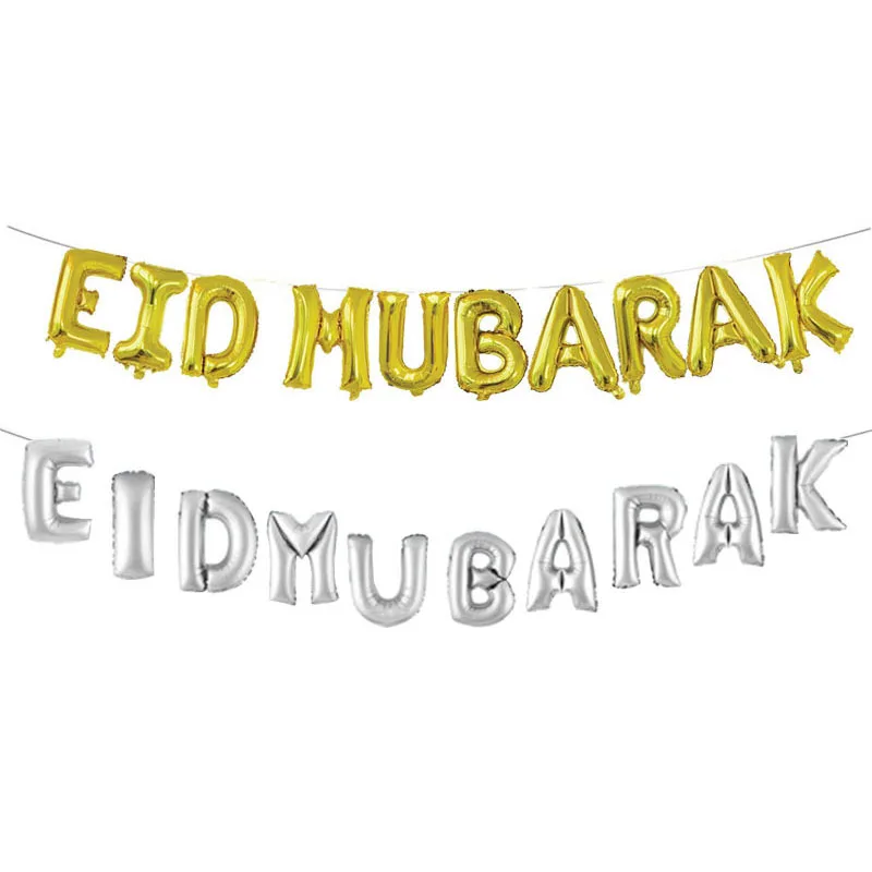 16 дюймов золотые воздушные шары Eid Mubarak Рамадан баннер вечерние чные украшения