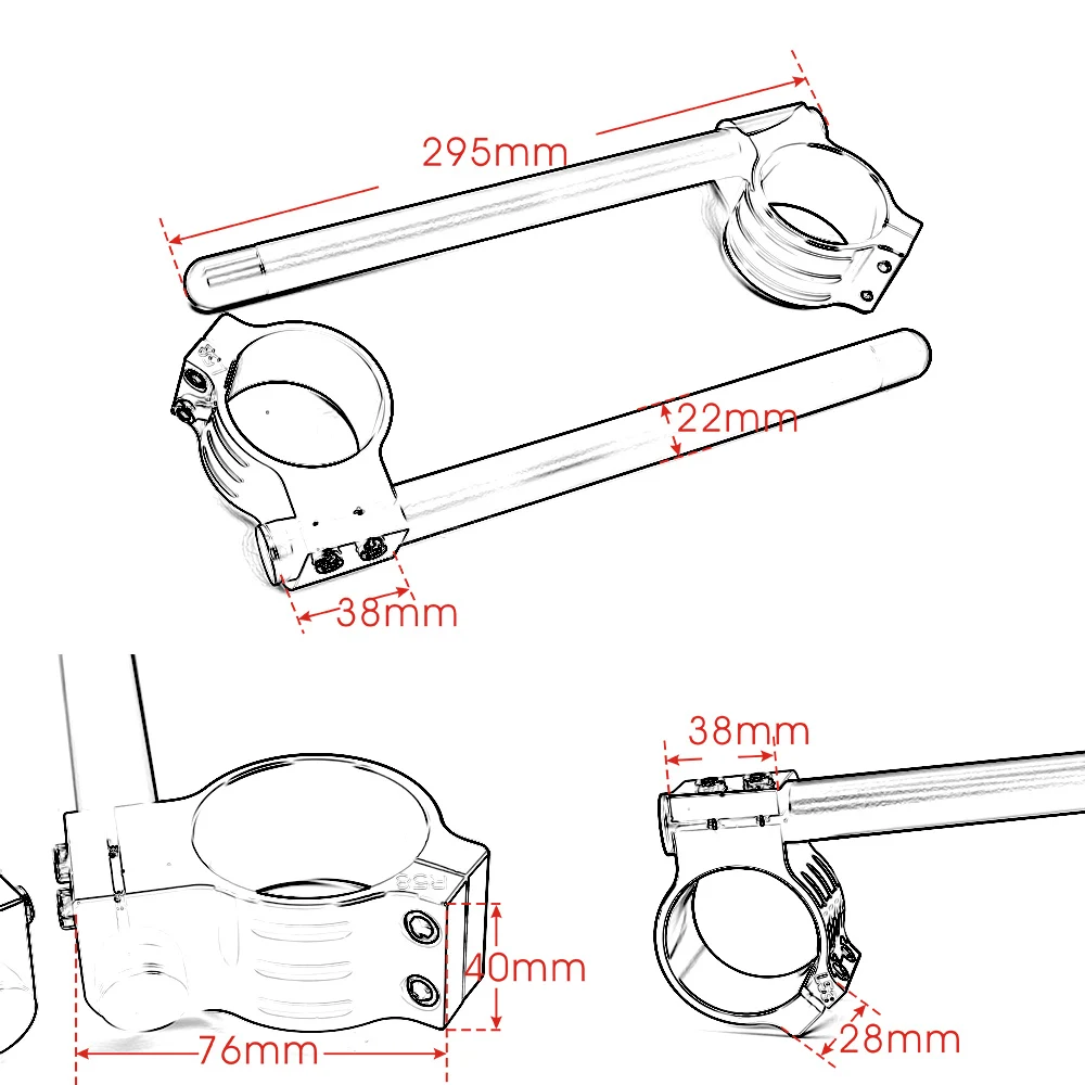 Universal 46MM CNC Clip on handlebars for kawasaki ZX6R zx9r zx 6r 9r Motorcycle accessories Clipon Handle Bars hand guards | Автомобили и