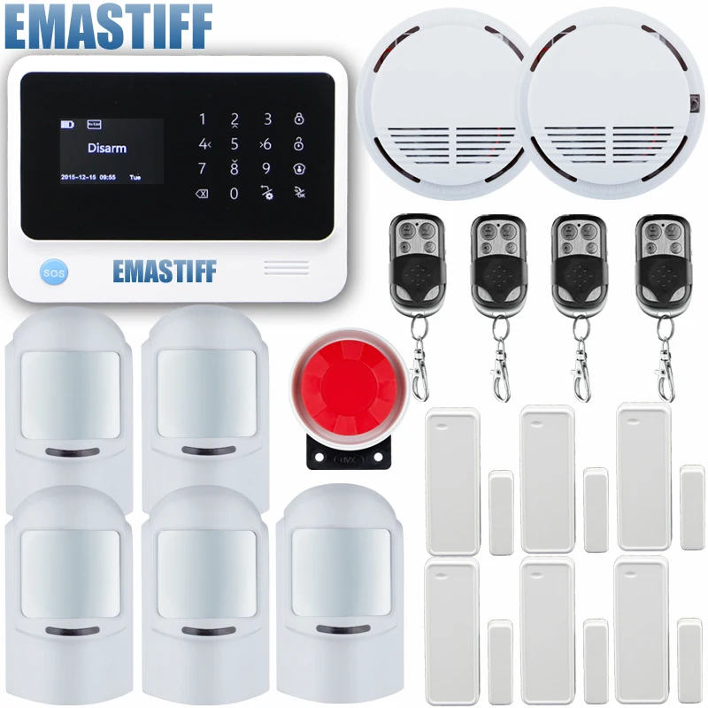 

new product wireless WiFi GSM GPRS Office Home Security Alarm System Wireless relay output pet PIR Detector Door Sensor