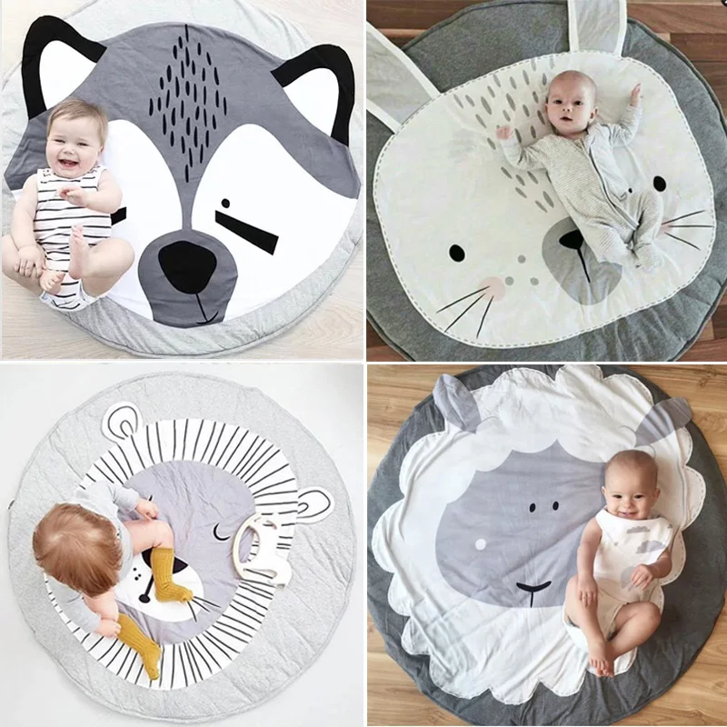 90CM Round Baby Playmat Soft Cotton Play Mats Crawling Creeping Mat