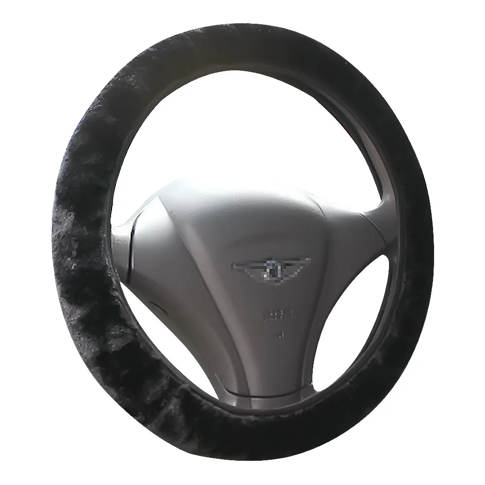 

Steering Wheel Cover Leather 38cm Universal Fuzzy Steering Wheel Cover Girly Braid Auto Handlebar For Four Seasons