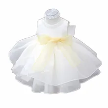 BBWOWLIN Baby Girl Dress Vestido Infantil for Formal Birthday Party Wedding Christening White Princess Dress Baby