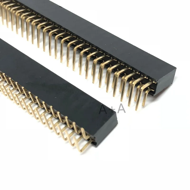 5PCS Pitch 2.54mm 2x40Pin 80 Pin Female Double Row Right Angle Straight Header Strip Connector Socket 5