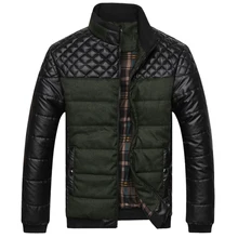 2016 New Classic Brand Men Fashion Warm Jackets Plus Size L-4XL Patchwork Plaid Design Young Man Casaul Winter Coats, EDA0116