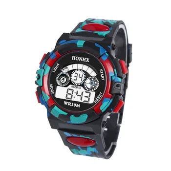 

Children Watches Kid Boy Digital LED Quartz Alarm Date Acrylic Sports Wrist Watch Gift