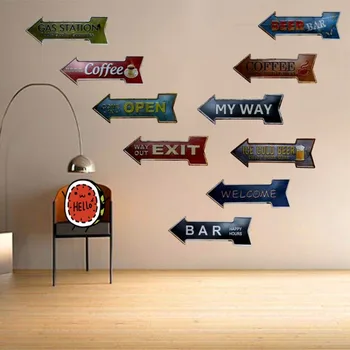 

Arrow Tin Signs Bar Pub Garage Wall Plaque Metal Signs Vintage Home Decor A