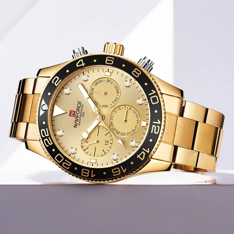 NAVIFORCE для мужчин s часы сталь Роскошные Horloge кварцевые мужские водостойкие