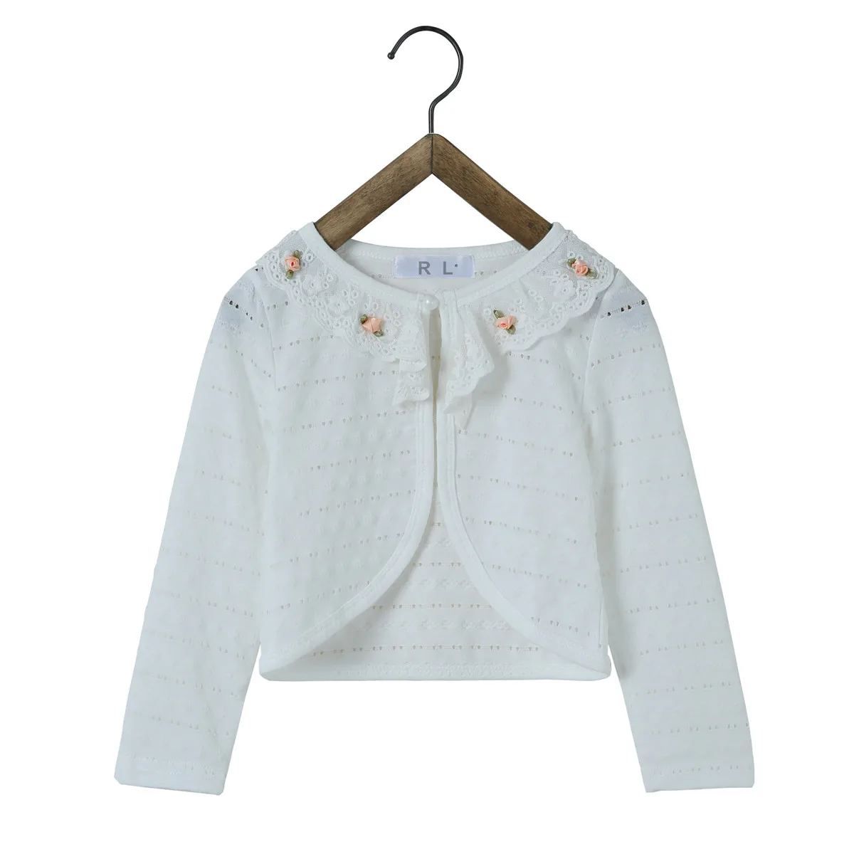 Верхняя одежда для маленьких девочек, хлопок, белая куртка для маленьких девочек, кардиган, свитер для 1 года, одежда для маленьких девочек, RKC175005