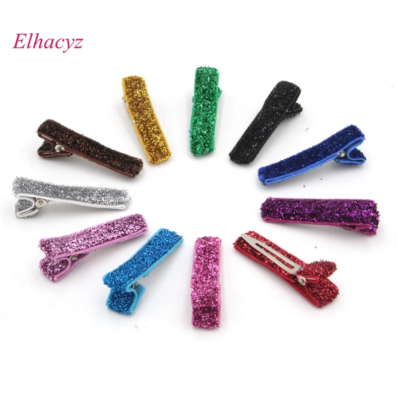 100pcs/lot 45mm Small Cute Solid Hairclip Whole Wrapped Safety Hair