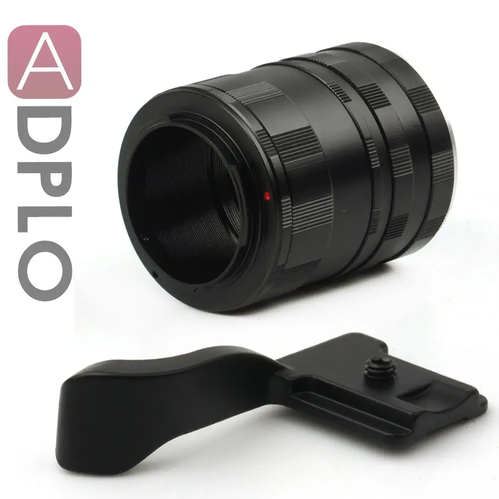 Macro Extension Tube Suit For Fujifilm X-Pro 1 X-E1 X-M1 Fuji FX X mount Camera + Thumb Up Grip(black)