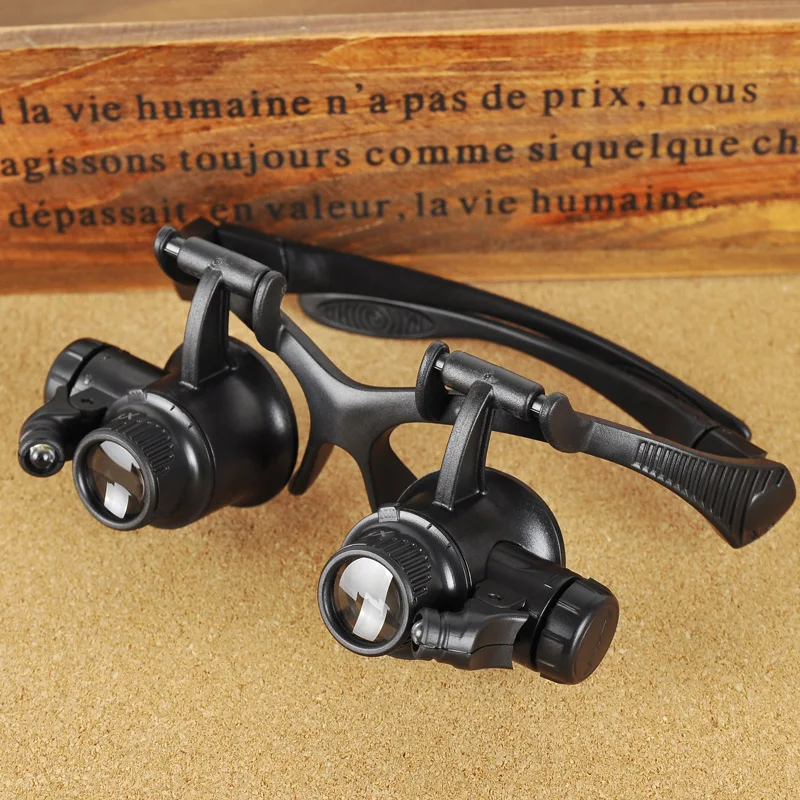 

NEW 1PC Binocular magnifying 10X 20X for wearing jewelry antique watch repair