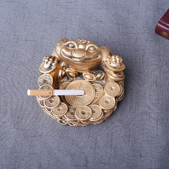 

Home Decor Gold Resin Ashtray Animal Figure Craft Cigaratte Ash Tray Holder Smoking Accessories Decoration Ornaments Supplies