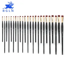 1Piece Nylon Hair Flat Brush Different Shape Watercolor Paint Brush Long Handle Oil Acrylic Painting Brush Art Supplies 715 764