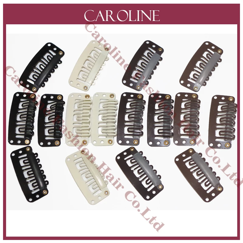 

50pcs Hairpins 28mm Hair Extension Clips Black Snap Clips for Hair Extension Wig Clips Combs Tool For Hair extension 6405