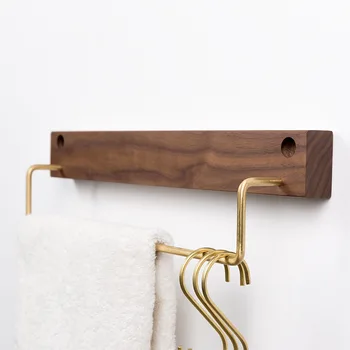 

Wall Mounted Bathroom Brass Towel Rack with 5 S Shape Hook Clothes Hat Hanger Bathroom Kitchen Home Decorations Tools